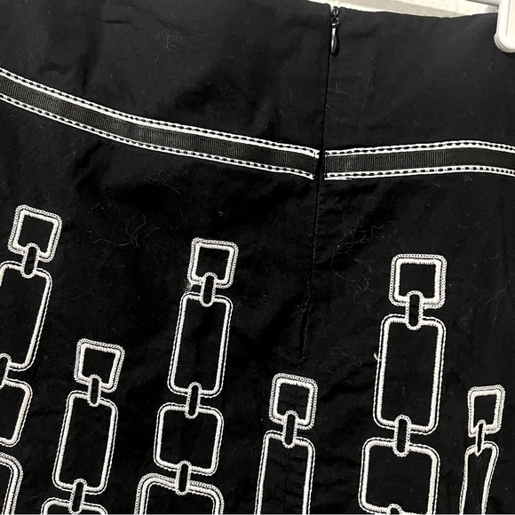 Heart Soul Skirt Womens Size 3 A Line Black Embroidered Chain Link Back Zipper - Picture 5 of 10